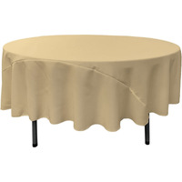 TCpop90R-KhakiP03 Polyester Poplin Tablecloth  Khaki - 90 in. Round