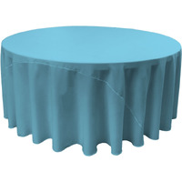 TCpop108R-TurquoiseDrkP52 Polyester Poplin Tablecloth  Dark Turquoise - 108 in. Round