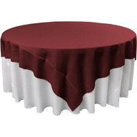 TCpop72x72-BurgundyP17 Polyester Poplin Square Tablecloth  Burgundy - 72 x 72 in.
