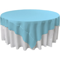 TCpop90x90-TurquoiseLgtP40 Polyester Poplin Square Tablecloth  Light Turquoise - 90 x 90 in.