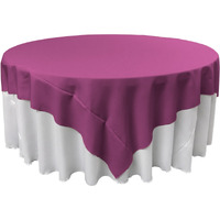 TCpop90x90-MagentaP81 Polyester Poplin Square Tablecloth  Magenta - 90 x 90 in.