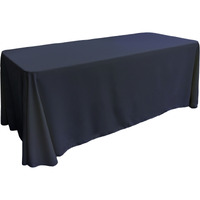 TCpop90x132-NavyP72 Polyester Poplin Rectangular Tablecloth  Navy - 90 x 132 in.