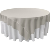 TCpop90x90-GrayLgtP41 Polyester Poplin Square Tablecloth  Light Gray - 90 x 90 in.