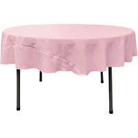 TCpop72R-PinkLgtP37 Polyester Poplin Tablecloth  Light Pink - 72 in. Round