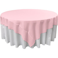 TCpop72x72-PinkLgtP37 Polyester Poplin Square Tablecloth  Light Pink - 72 x 72 in.