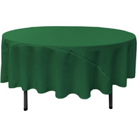 TCpop90R-GreenEmP32 Polyester Poplin Tablecloth  Emerald Green - 90 in. Round