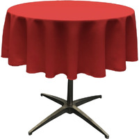 TCpop51R-RedP98 Polyester Poplin Tablecloth  Red - 51 in. Round