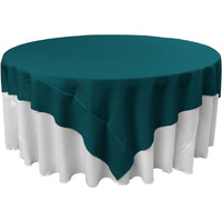 TCpop72x72-TealDrkP82 Polyester Poplin Square Tablecloth  Dark Teal - 72 x 72 in.
