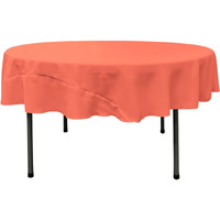 TCpop72R-CoralP55 Polyester Poplin Tablecloth  Coral - 72 in. Round