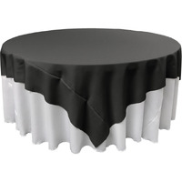 TCpop72x72-BlackP24 Polyester Poplin Square Tablecloth  Black - 72 x 72 in.
