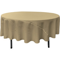 TCpop90R-TaupeP13 Polyester Poplin Tablecloth  Taupe - 90 in. Round