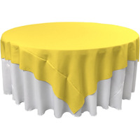 TCpop72x72-YellowLgtP99 Polyester Poplin Square Tablecloth  Light Yellow - 72 x 72 in.