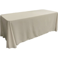 TCpop90x132-GrayLgtP41 Polyester Poplin Rectangular Tablecloth  Light Gray - 90 x 132 in.