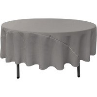 TCpop90R-GrayDrkP12 Polyester Poplin Tablecloth  Dark Gray - 90 in. Round