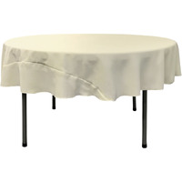 TCpop72R-IvoryP25 Polyester Poplin Tablecloth  Ivory - 72 in. Round