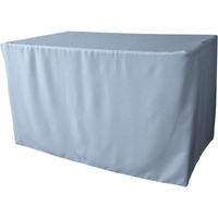 TCpop-fit-48x24x30-BlueLgtP18 1.67 lbs Polyester Poplin Fitted Tablecloth  Light Blue