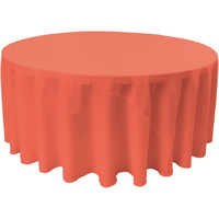 TCpop132R-CoralP55 Polyester Poplin Tablecloth  Coral - 132 in. Round