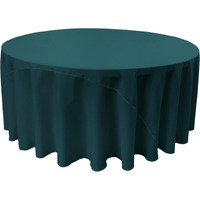 TCpop132R-TealDrkP82 Polyester Poplin Tablecloth  Dark Teal - 132 in. Round