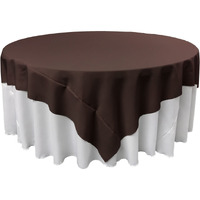 TCpop90x90-BrownP22 Polyester Poplin Square Tablecloth  Brown - 90 x 90 in.