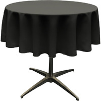 TCpop51R-BlackP24 Polyester Poplin Tablecloth  Black - 51 in. Round