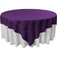 TCpop72x72-PurpleP23 Polyester Poplin Square Tablecloth  Purple - 72 x 72 in.