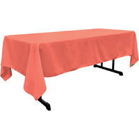 TCpop60x144-CoralP55 Polyester Poplin Rectangular Tablecloth  Coral - 60 x 144 in.