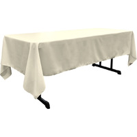 TCpop60x144-IvoryP25 Polyester Poplin Rectangular Tablecloth  Ivory - 60 x 144 in.