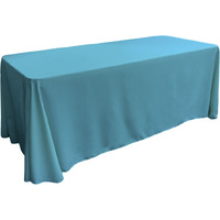TCpop90x132-TurquoiseDrkP52 Polyester Poplin Rectangular Tablecloth  Dark Turquoise - 90 x 132 in.