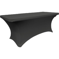 TCSpandex96x30x30-BlackX24 Rectangular Spandex Tablecloth  Black - 96 x 30 x 30 in.
