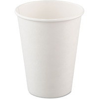 12 oz Single-Sided Poly Paper Hot Cups, White