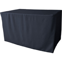 TCpop-fit-48x24x30-NavyP72 1.67 lbs Polyester Poplin Fitted Tablecloth - Navy