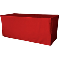 TCpop-fit-72x24x30-RedP98 2.1 lbs Polyester Poplin Fitted Tablecloth - Red