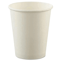 SCC 378W Uncoated Paper Cups - White - 8 oz