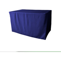 TCpop-fit-48x24x30-RoyalP50 1.67 lbs Polyester Poplin Fitted Tablecloth, Royal