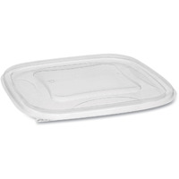 Recycled Plastic Square Flat Lid, Clear - 7 in.