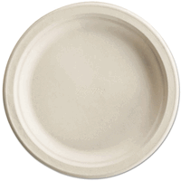 HUH Molded Fiber Round Plates  White - 6 in.