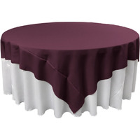 TCpop90x90-EggplantP42 Polyester Poplin Square Tablecloth  Eggplant - 90 x 90 in.