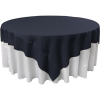 TCpop90x90-NavyP72 Polyester Poplin Square Tablecloth  Navy - 90 x 90 in.