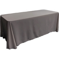 TCpop90x132-CharcoalP34 Polyester Poplin Rectangular Tablecloth  Charcoal - 90 x 132 in.