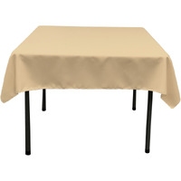 TCpop52x52-KhakiP03 Polyester Poplin Square Tablecloth  Khaki - 52 x 52 in.