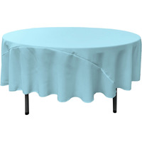 TCpop90R-TurquoiseLgtP40 Polyester Poplin Tablecloth  Light Turquoise - 90 in. Round
