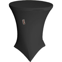 TCSpandex32Rx42H-BlackX24 Round Spandex Cover for Cocktail Highboy Table, Black - 32 & 42 in.