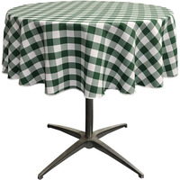 TCcheck51R-HunterGreenK20 Polyester Gingham Checkered Tablecloth, White & Hunter Green - 51 in. Round