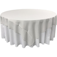 TCpop90x90-WhiteP11 Polyester Poplin Square Tablecloth  White - 90 x 90 in.