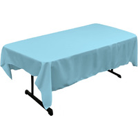 TCpop60x84-TurquoiseLghtP40 Polyester Poplin Rectangular Tablecloth  Turquoise Light - 60 x 84 in.