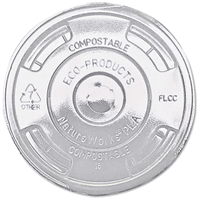 Eco  Lids  for Corn Clear Plastic Cups  Flat  Clear  1000/Carton