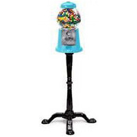 15 in. Turquoise Classic Gumball Machine with Antique Style Stand