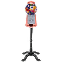 15 in. Classic Gumball Machine with Antique Style Stand, Coral