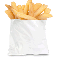 BG  Grease Resistant Fry Bag PB3 - White