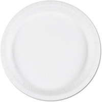 NSN 9 in. Dia. x 0.75 in. Paper Plates  White - 1000 per Box